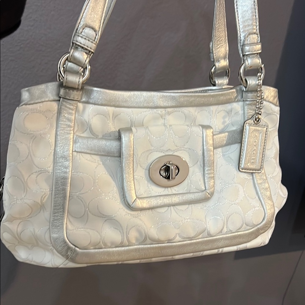 Coach White and Silver Women's Bag